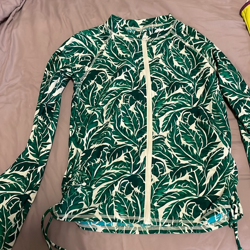 Swim Zip Girls Long Sleeve Rash Guard + Tankini Shorts Set